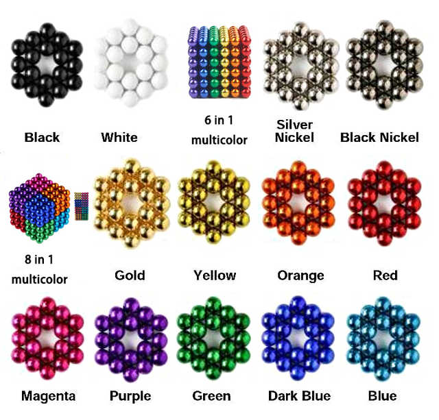 High quality large ten color 5mm 1000 pieces colorful magnet balls magnetic toys buckyball